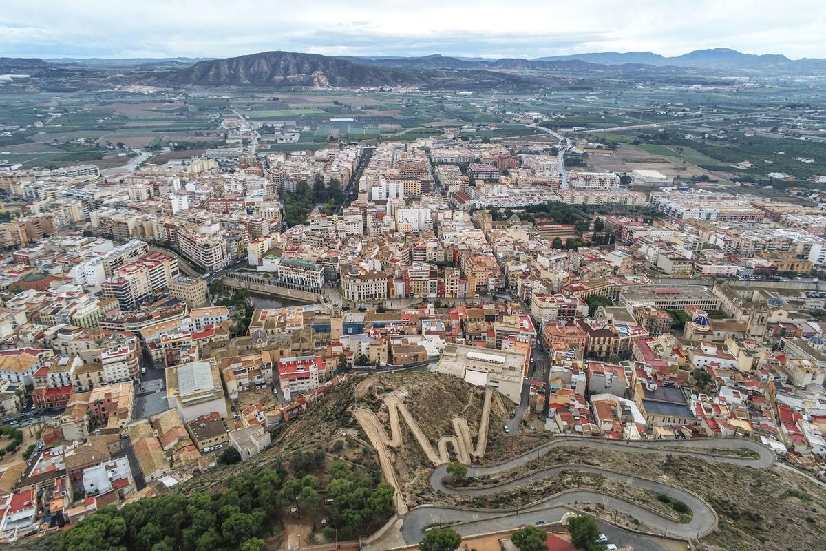 Vista aérea del centro de Orihuela