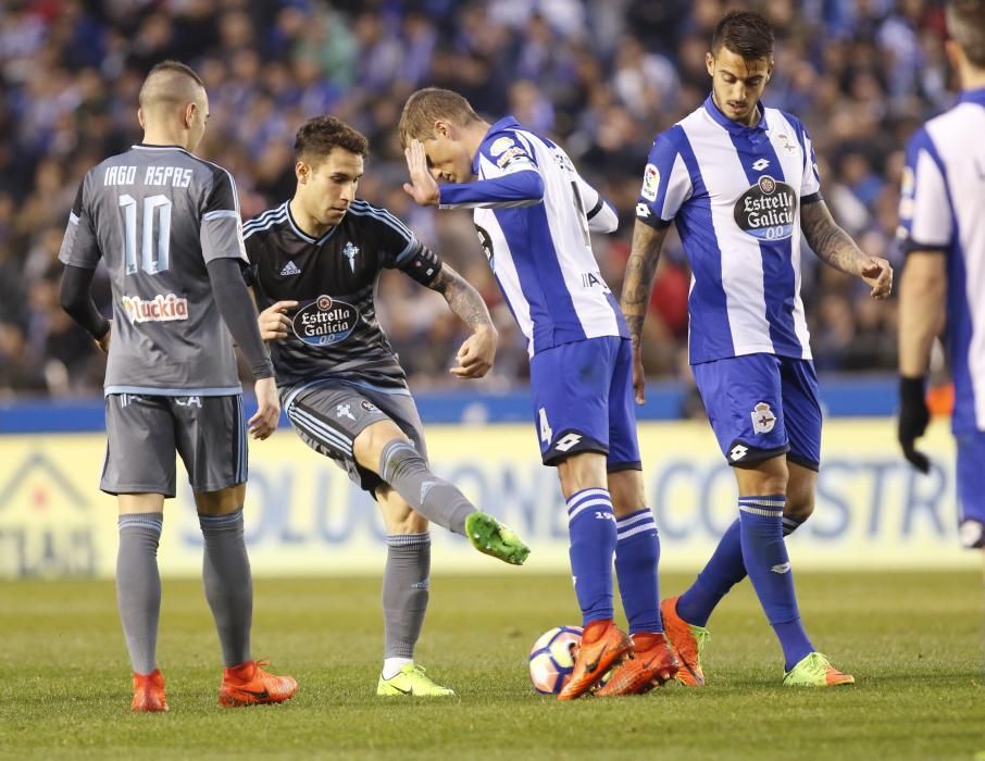 FARO recopila las mejores imágenes del encuentro de Riazor en el que los celestes se impusieron por la mínima a los deportivistas gracias a un gol de Iago Aspas