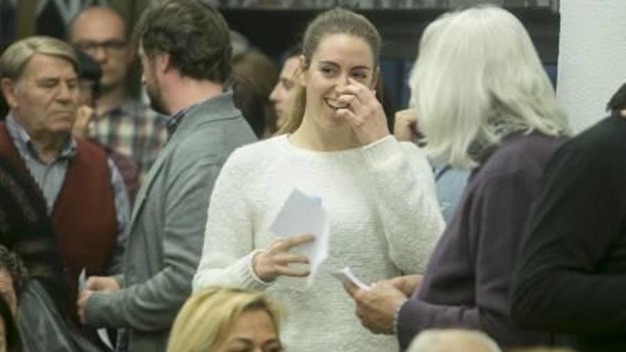 Nerea Belmonte, durante la asamblea de Guanyar del pasado miércoles.