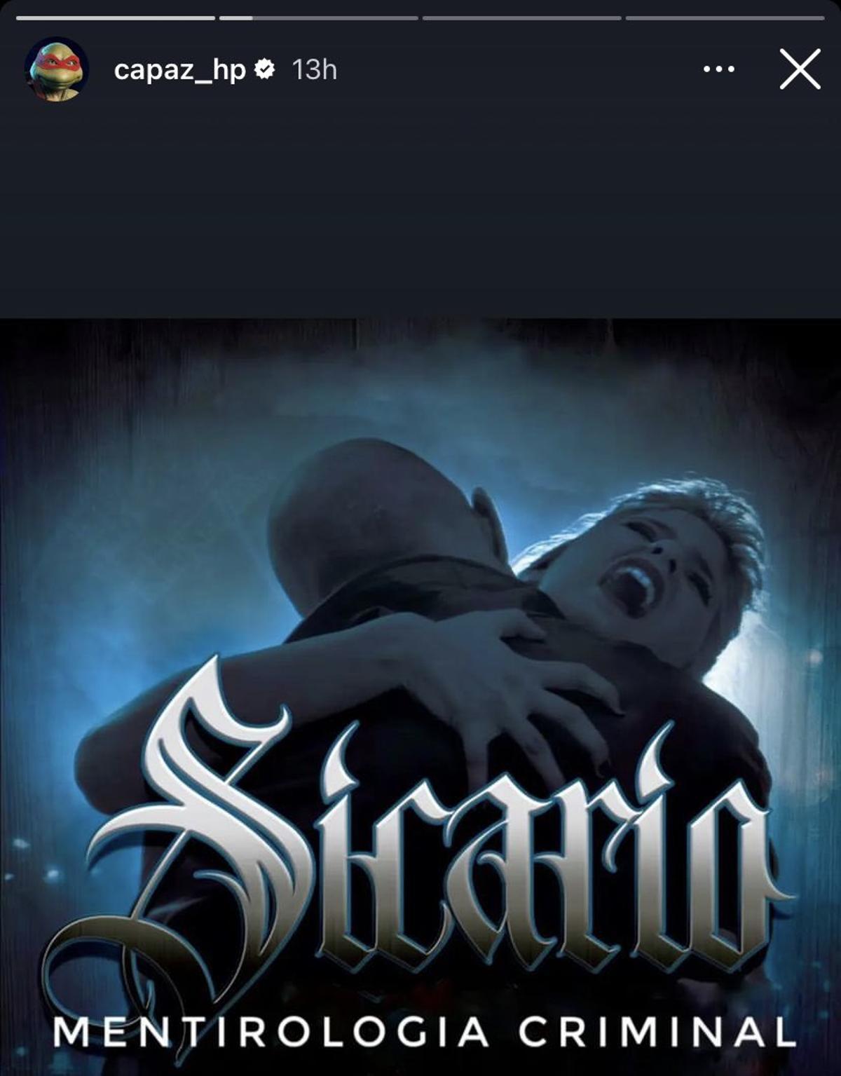 La portada del disco de Sicario 'Mitología criminal' rebautizada por Capaz 'Mentirología criminal'