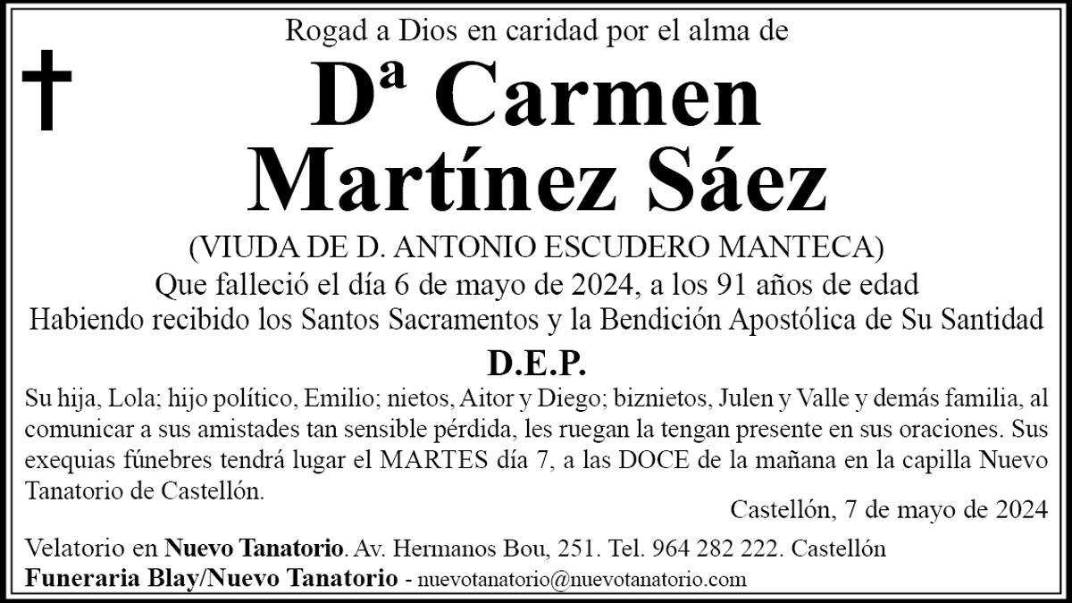 Dª Carmen Martínez Sáez