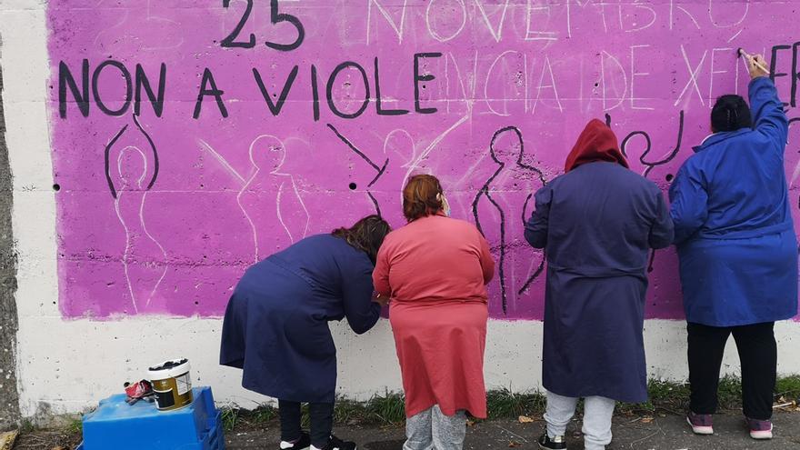 La elaboración del mural.