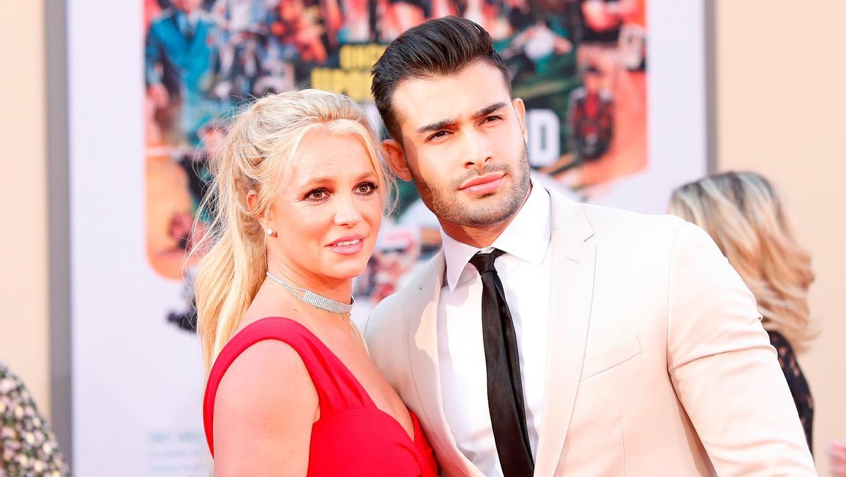 Britney Spears y Sam Asghari, en la 'premiere' de 'Érase una vez en Hollywood', en Hollywood, en julio del 2019.