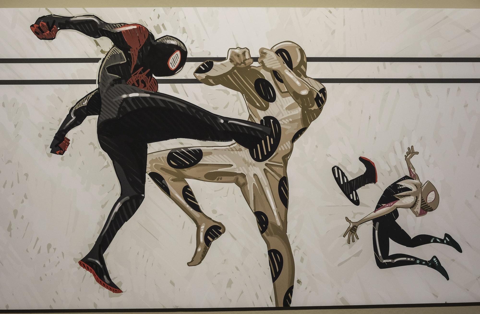 Exposición 'Behind the scenes’ de 'Spider-Man: Across the Spider-Verse', en Animayo 2024.