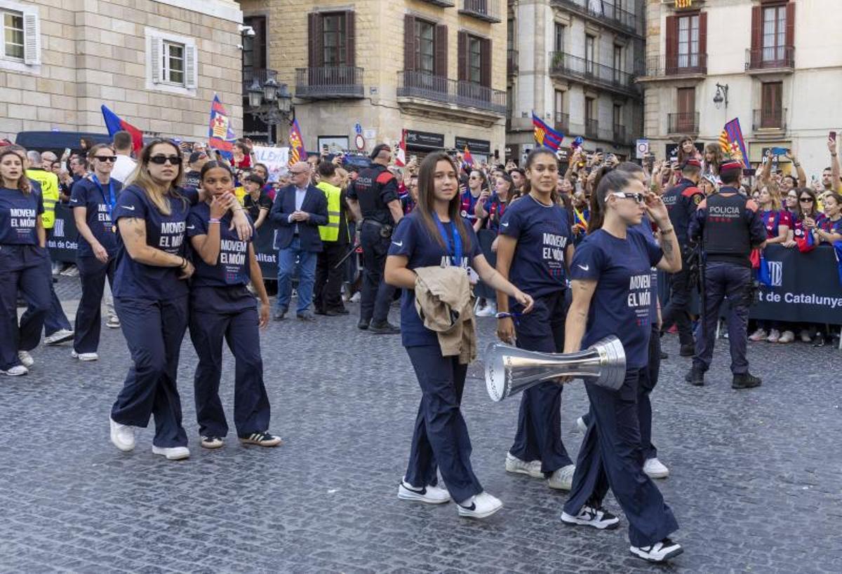 La celebración de la Champions femenina del FC Barcelona, en imágenes.