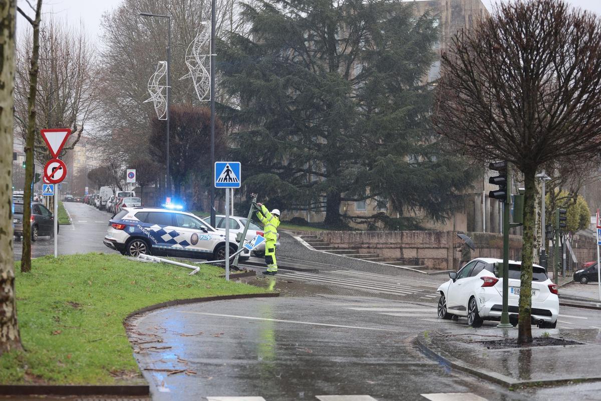 Accidente con daños materiales registrado este lunes en la avenida de Lugo