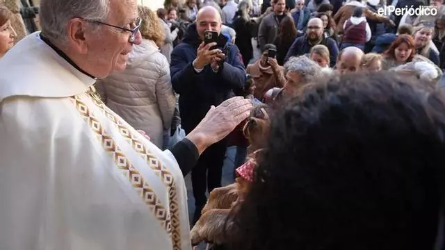 Vídeo | Las mascotas de Cáceres se pasaron por la iglesia de San Juan para recibir la bendición de San Antón
