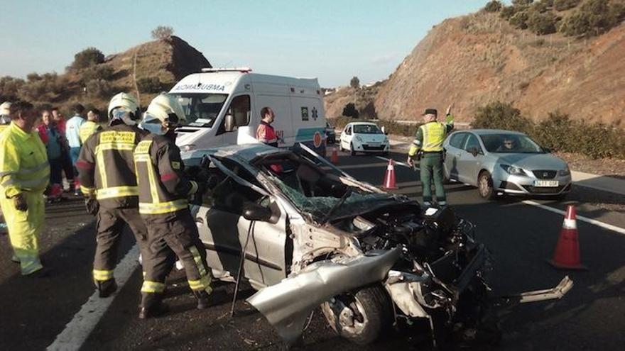 Uno de los accidentes ocurridos el pasado lunes.