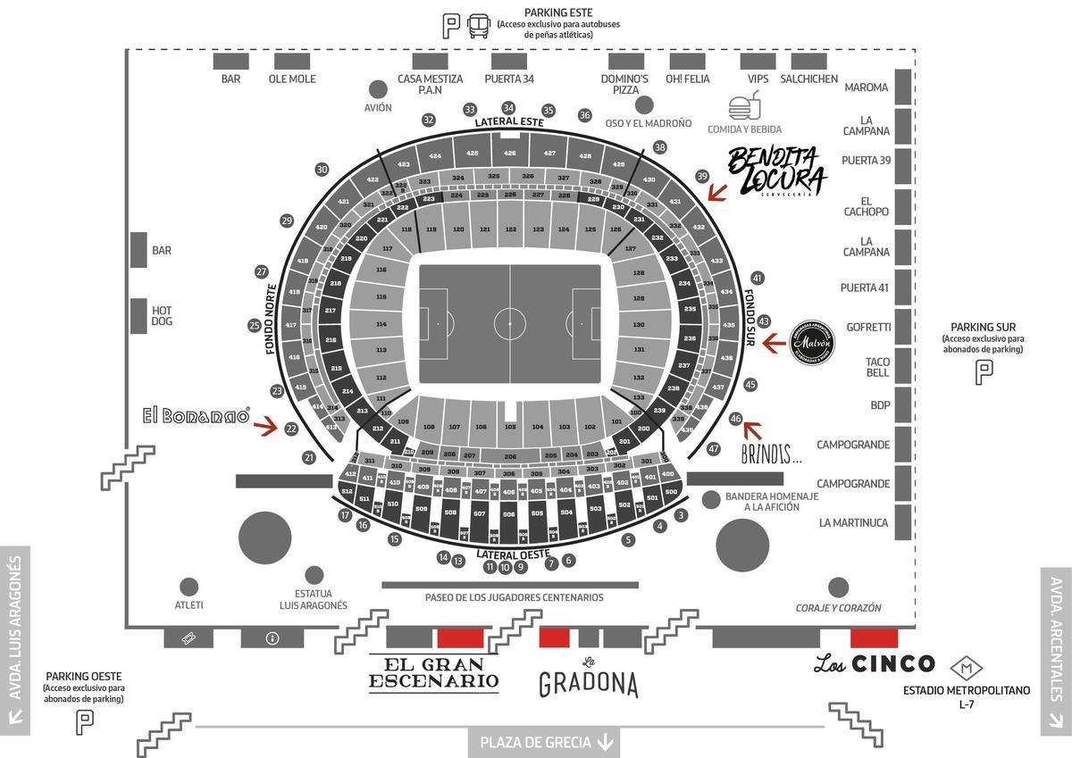 Este es el mapa de restauración del estadio.