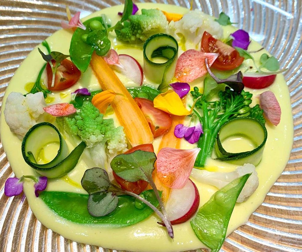 Alegrías de la huerta con Alioli, restaurante Riff.