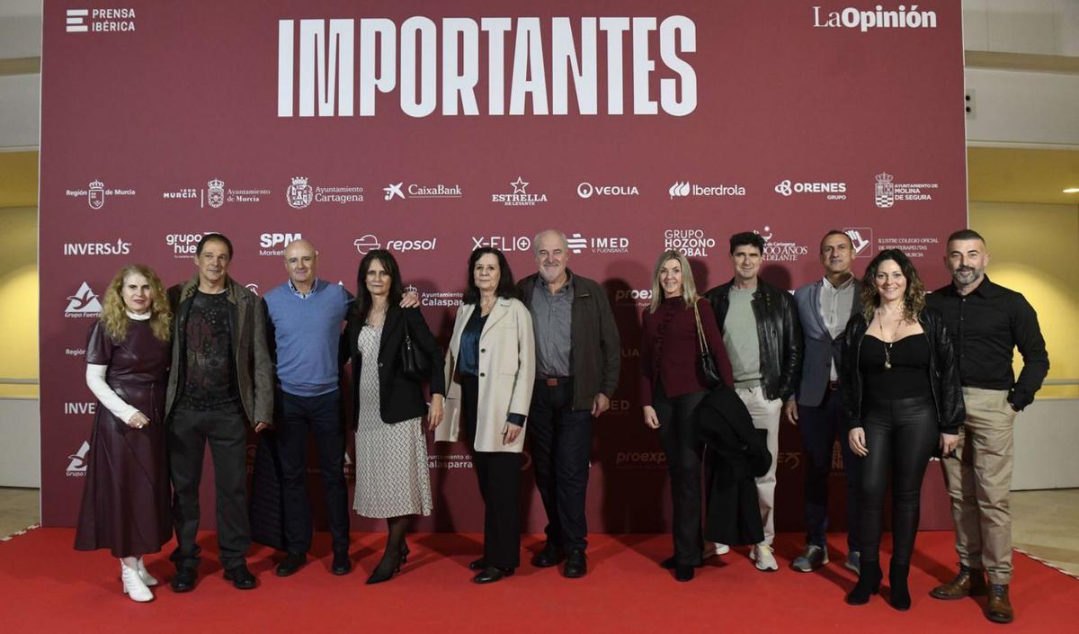 Lola García, Esteban Sánchez, Pedro González, Maribel Carrión, Rocío Sánchez, Antonio Paños, Toñi Botía, Paco López, Pablo Pérez, Toñi Riquelme y Sánchez Guillamón. | ISRAEL SÁNCHEZ