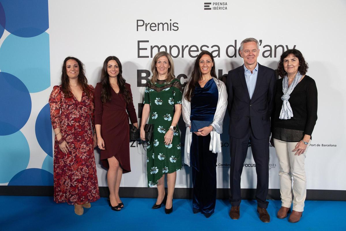 Sandra Martínez, Silvia Casacuberta, Marie Eve Beanlien, Laura Soucek, Jörg Klumbis y Josefa Morales, de la empresa Peptomich