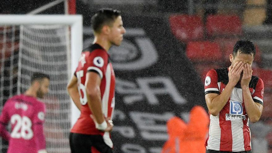 Jugadores del Southampton durante el partido.