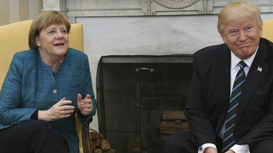 Merkel y Trump, en su reunión del mes de marzo.