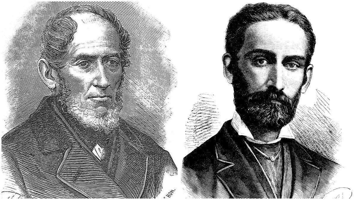 Xoán Manuel Pintos e Teodosio Vesteiro Torres.