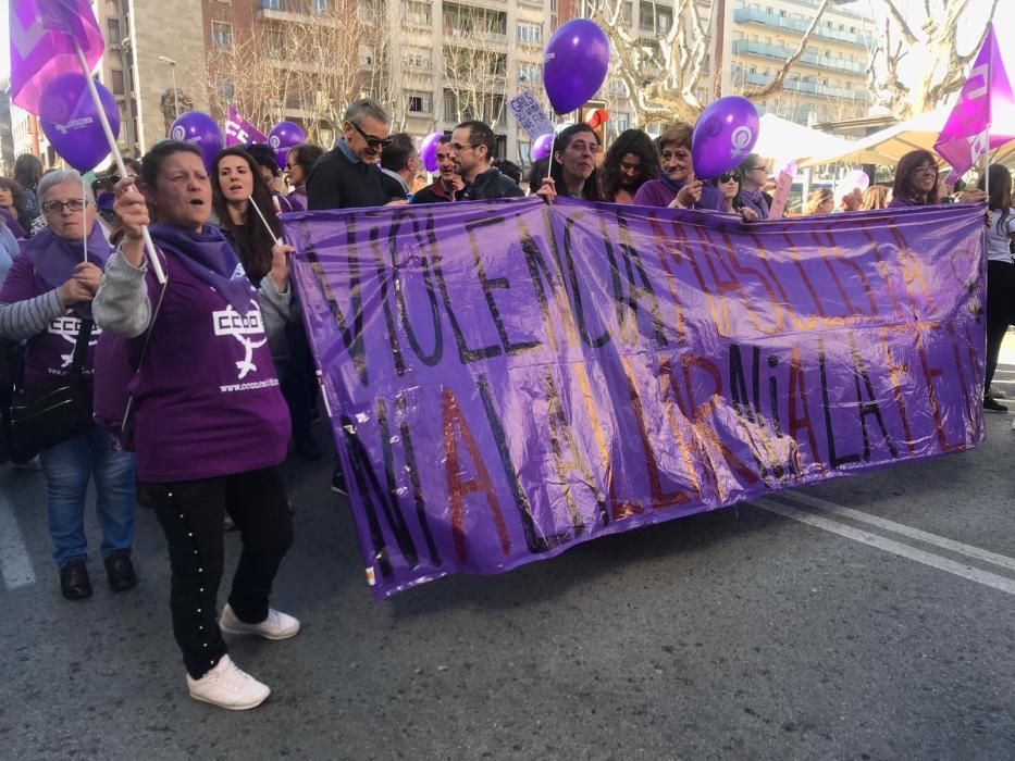 Manifestació sindical a Girona de la vaga del vuit de març