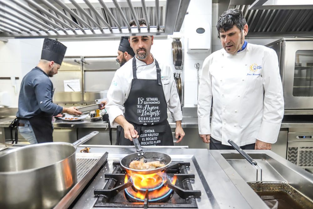 Niki Pavanelli, cocinero del restaurante tinerfeño Il Bocconcino, gana con su «Tierra y mar» el primer premio de la V edición del certamen guardamarenco