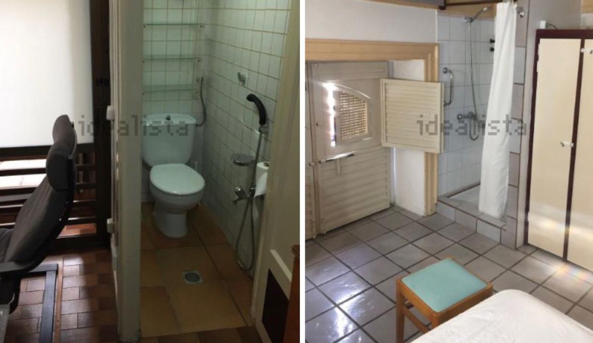 El zulo en alquiler en Las Palmas de Gran Canaria donde hay un retrete en la ducha
