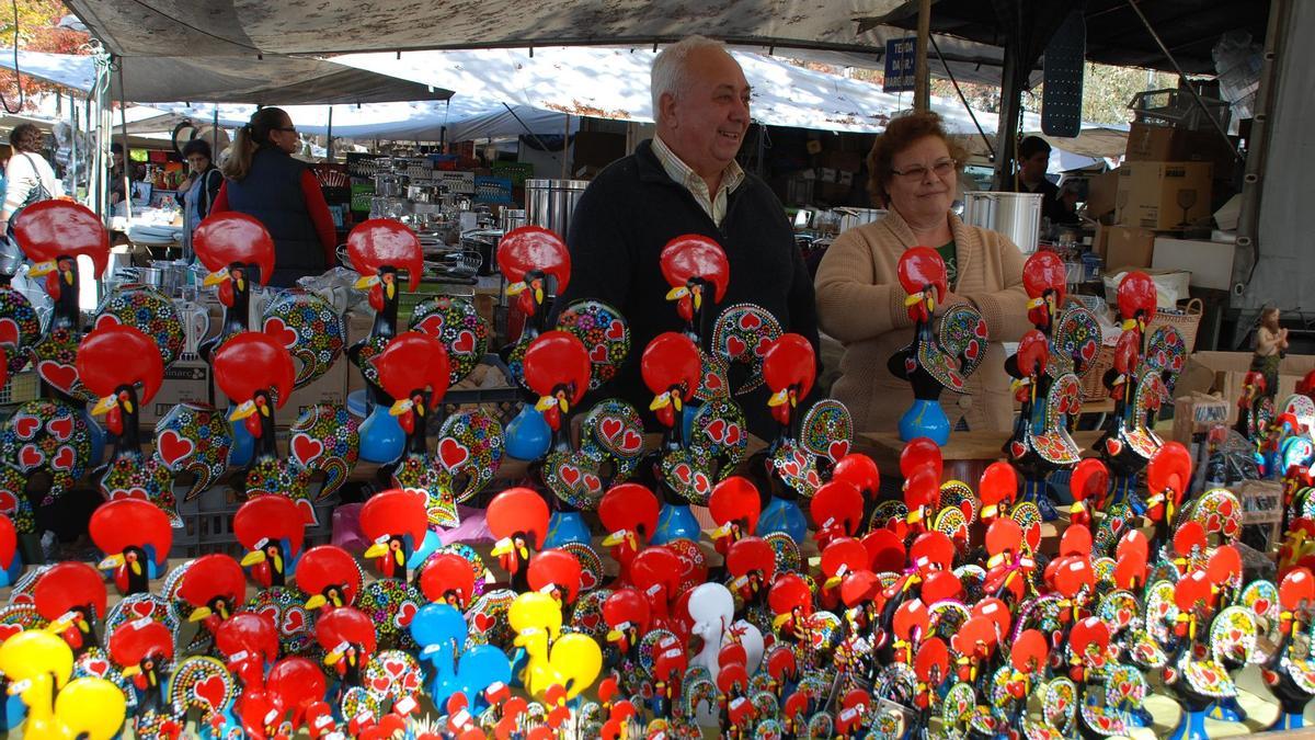 Un puesto de la feria de Barcelos que se celebra todos los jueves