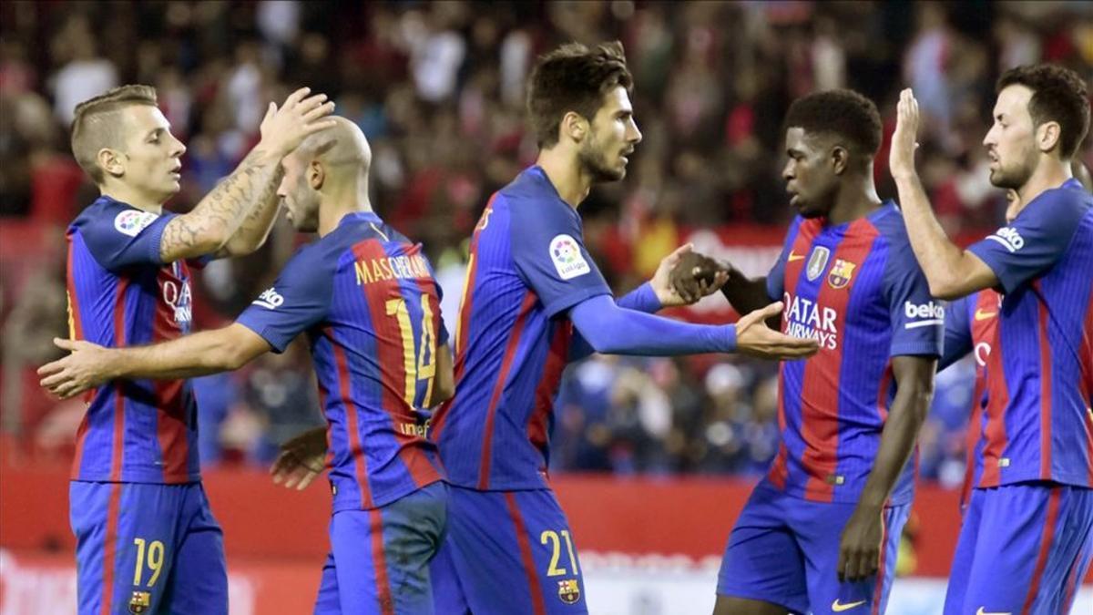 Los jugadores del Barça vivieron un momento especial