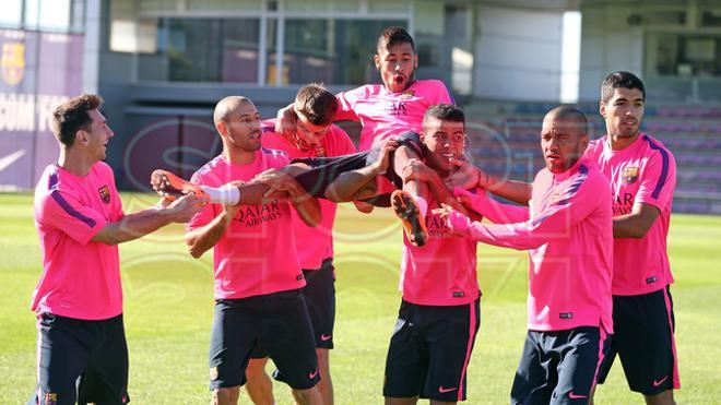 Los jugadores del Barça se lo pasan en grande preparando el Clásico