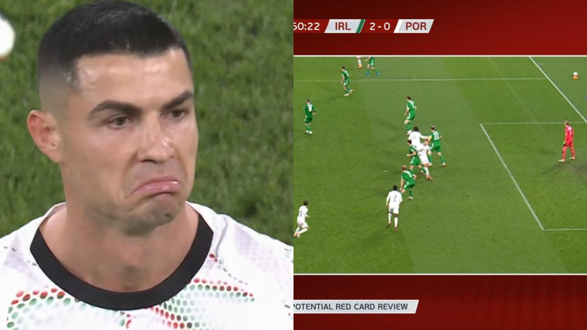 Así fue la acción de la expulsión de Cristiano Ronaldo frente al Irlanda