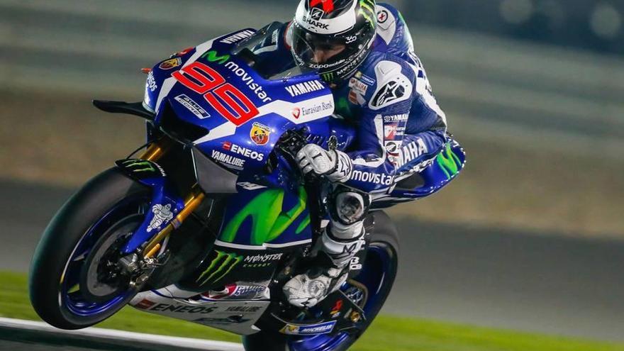 Jorge Lorenzo, rodando en el circuito de Losail.