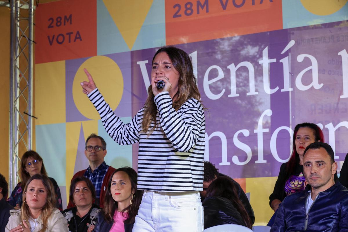 Irene Montero, en el acto de cierre en Madrid.