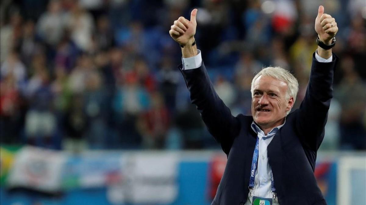 Deschamps celebra el acceso de la selección francesa a la final del Mundial