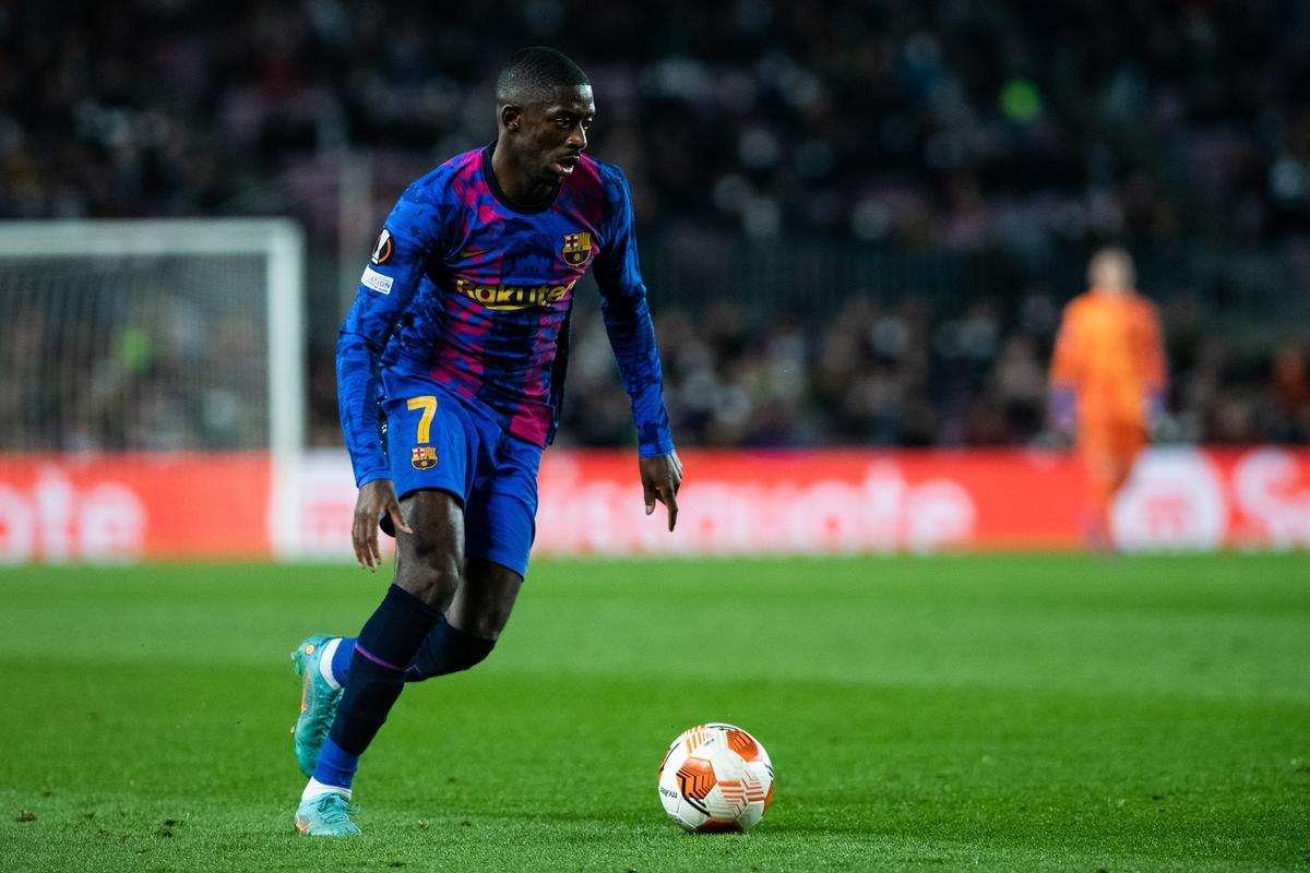 Ousmane Dembélé, durante un encuentro con el Barça.