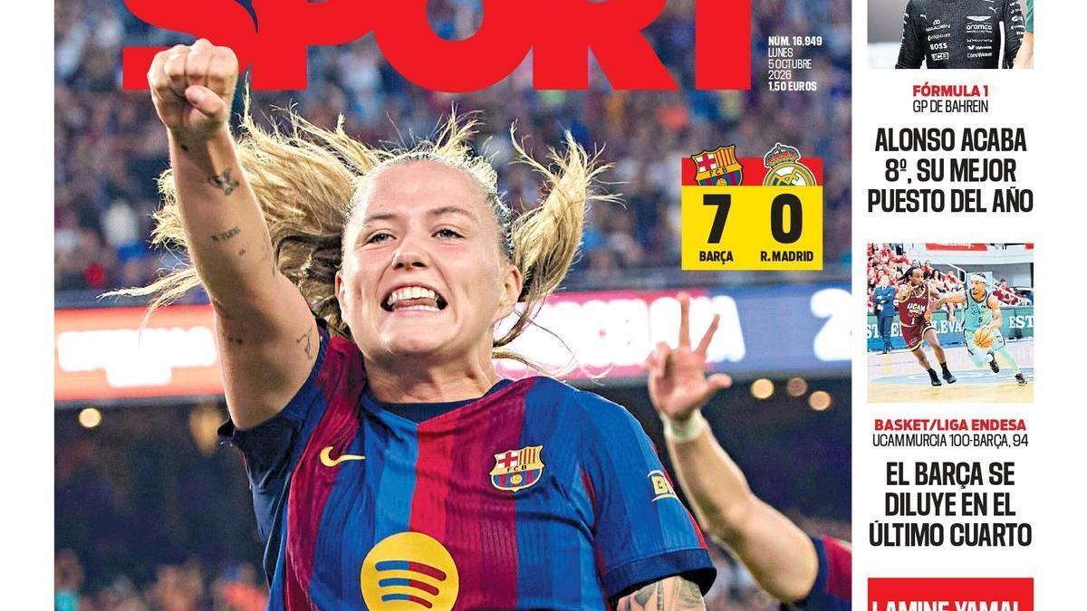 Esta es la portada de SPORT de hoy lunes, 5 de octubre de 2026