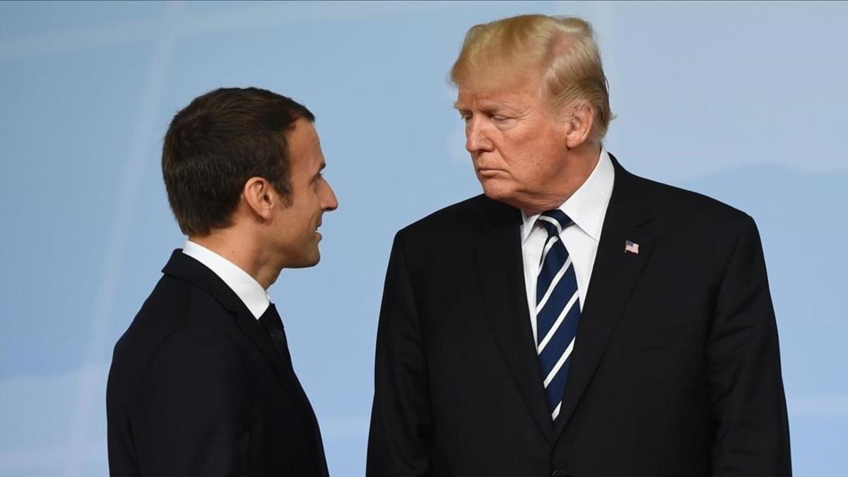 Donald Trump y Emnauel Macron durante las rueniones del G20 de la pasada semana en Hamburgo.