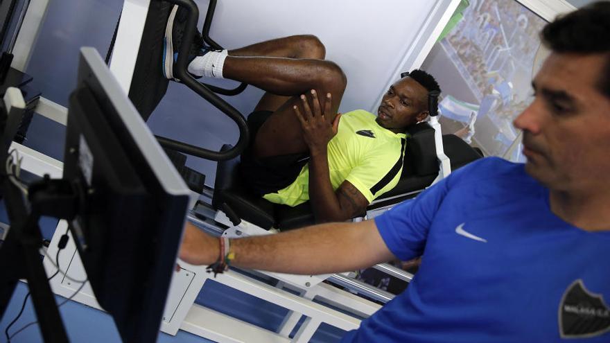 Kameni en el reconocimiento médico de ayer en el Estadio de Atletismo