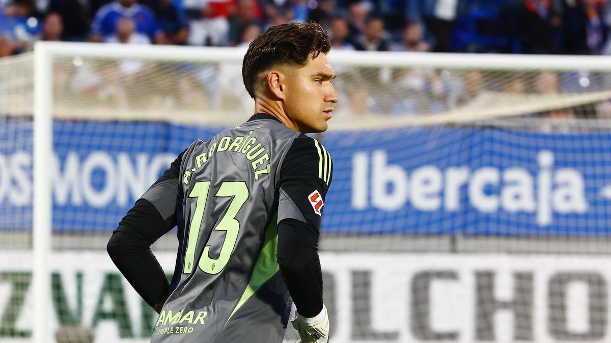 Adrián Rodríguz, en un partido con el Zaragoza.