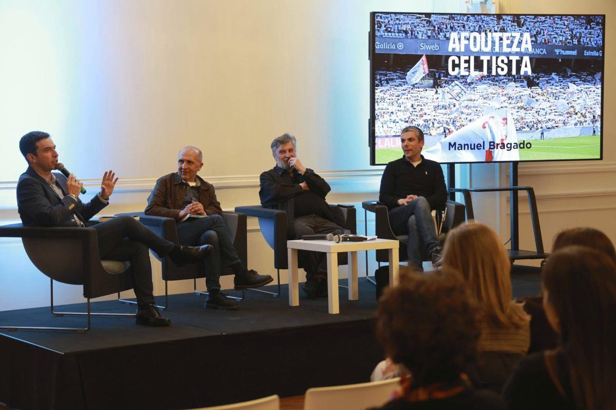 Juan Carlos Álvarez, Xabier Romero, Manuel Bragado e Jacobo Buceta, durante a presentación. | JOSÉ LORES
