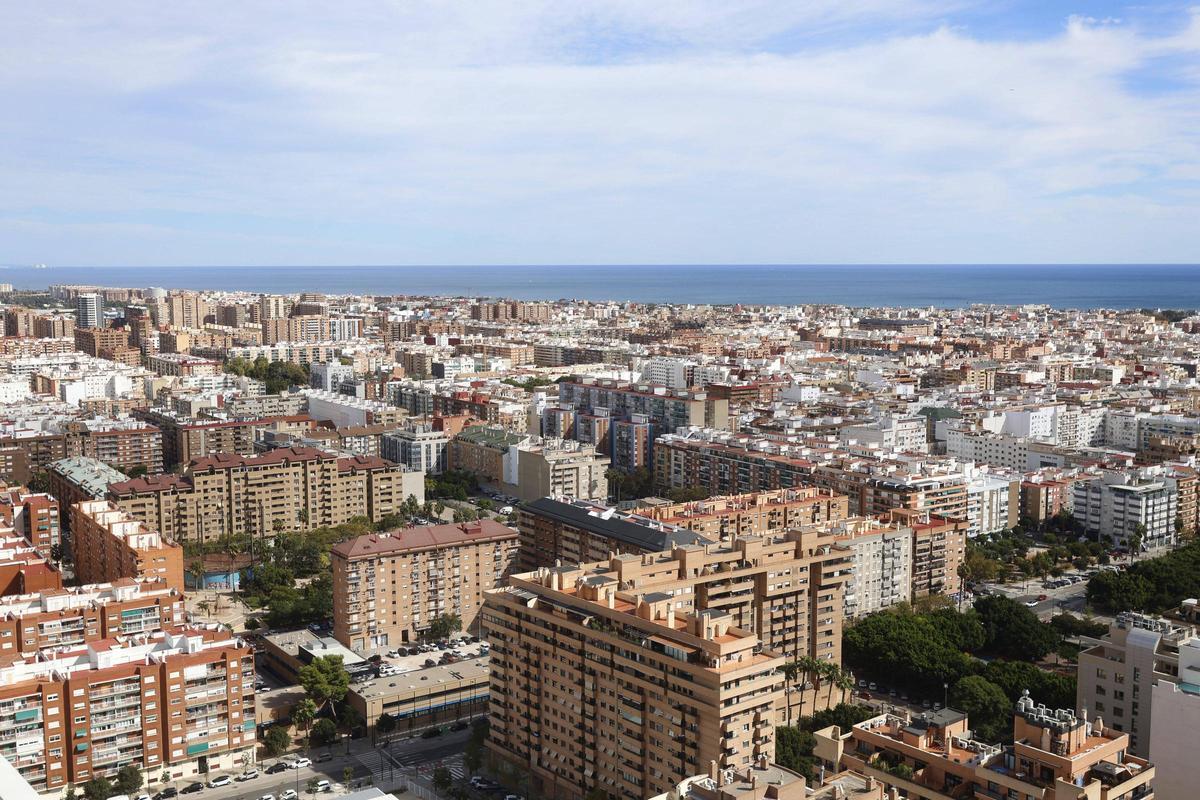 Vista área del barrio del Cabanyal.