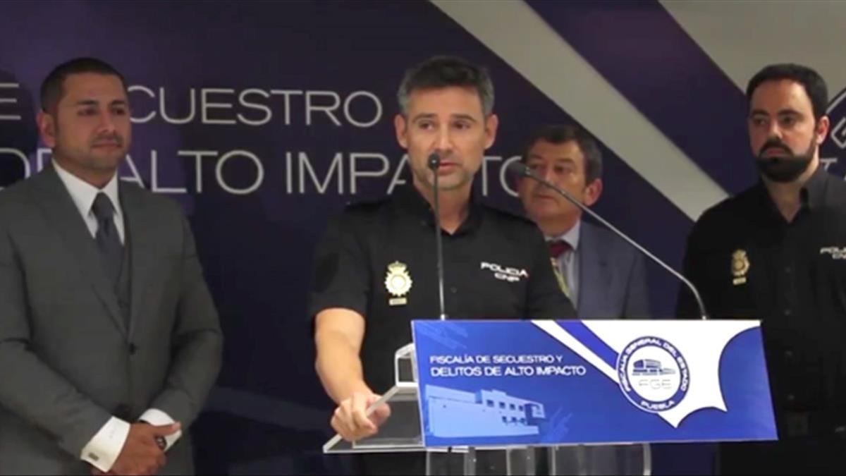 José Javier Galante, inspector de la Sección de Secuestros y Extorsiones de la Policía Nacional de España, agradeció la colaboración internacional de la Fiscalía de Puebla.