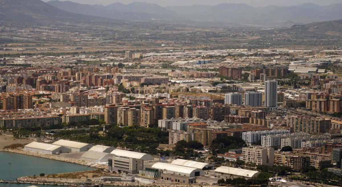 Una vista aérea de Málaga capital.