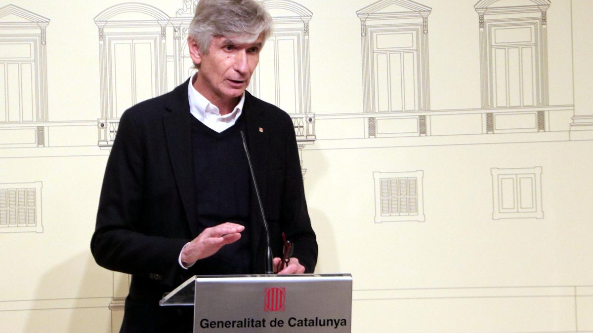 El conseller de Salut, Josep Maria Argimon, en una roda de premsa al Palau de la Generalitat