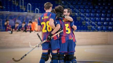 Los jugadores del Barça celebran un gol