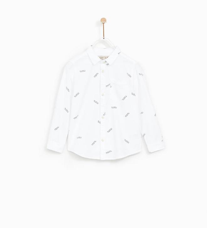 Camisa con textos de Zara Kids Niños