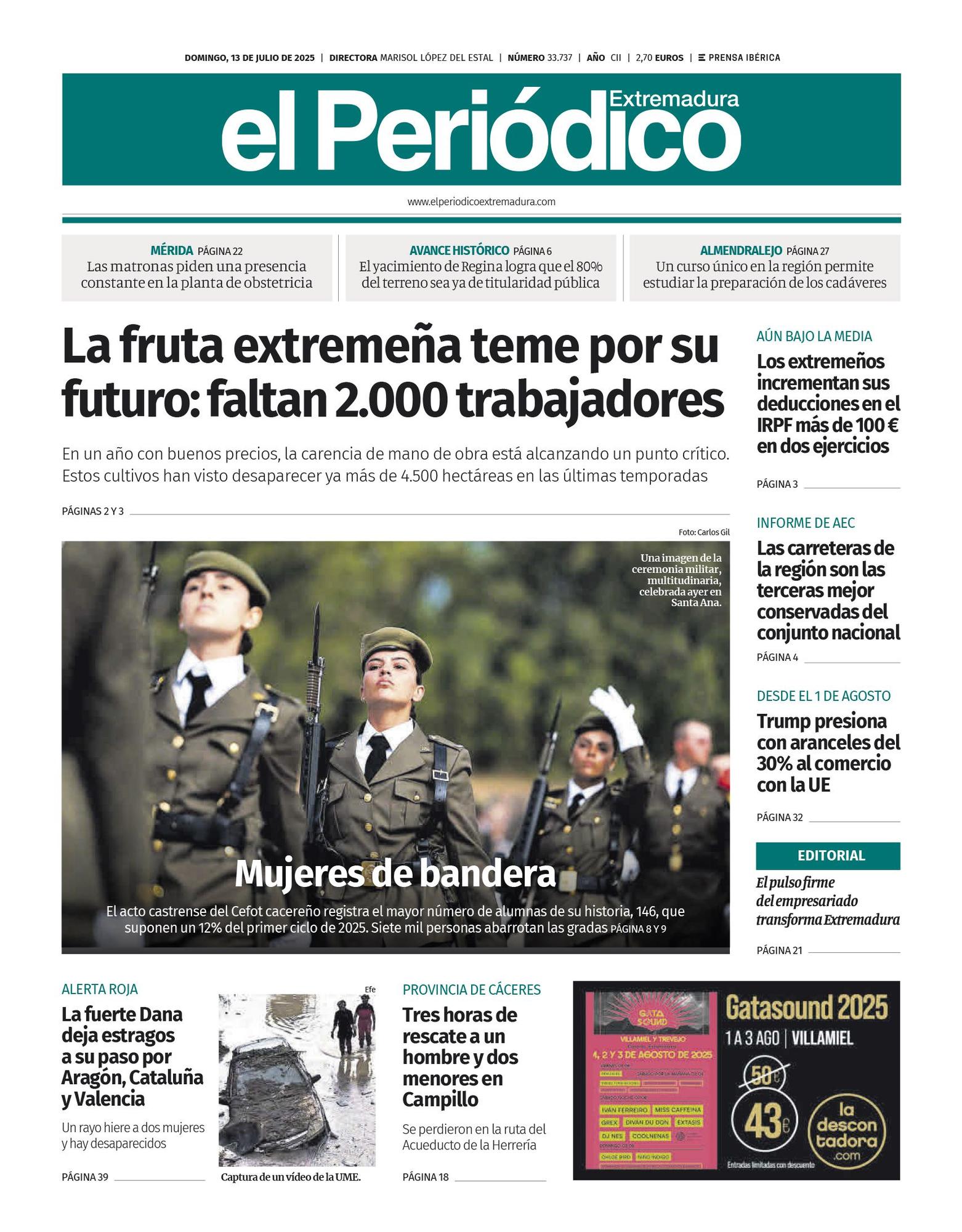 Consulta la portada correspondiente al día 13 de julio de 2025