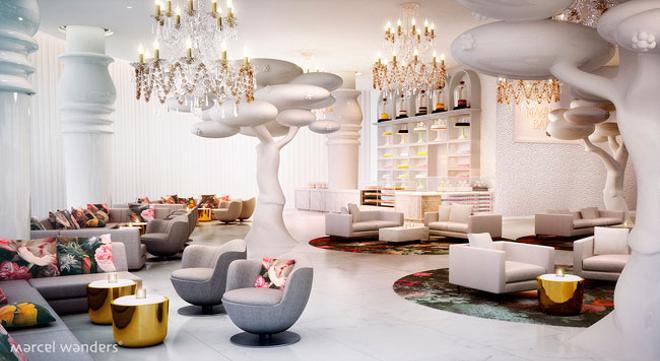 Interior del hotel Mondrian Doha decorado por Marcell Wanders
