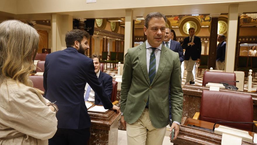 Marcos Ortuño, a su llegada a la Asamblea Regional.