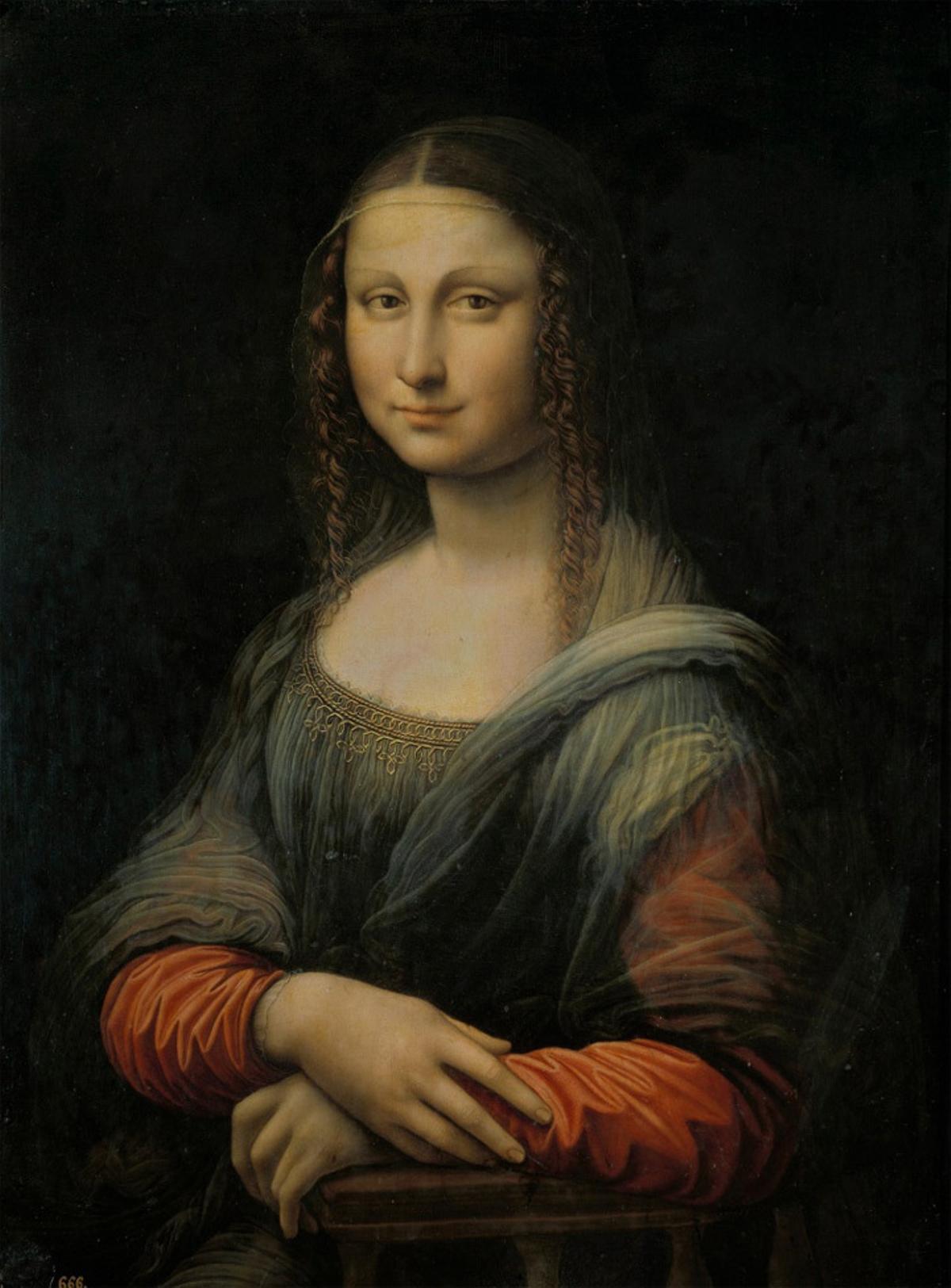 La Mona Lisa antes de la restauración llevada a cabo por el Museo del Prado contaba con un fondo liso y oscuro