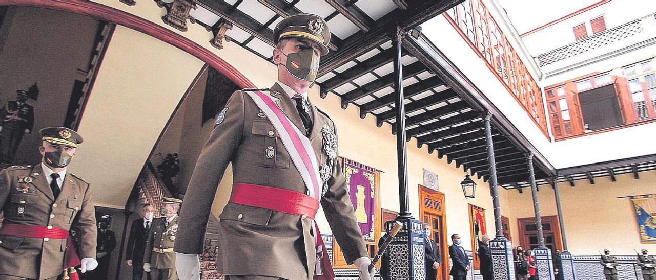 El jefe del Mando de Canarias, Carlos Palacios Zaforteza, ayer en la Pascua Militar