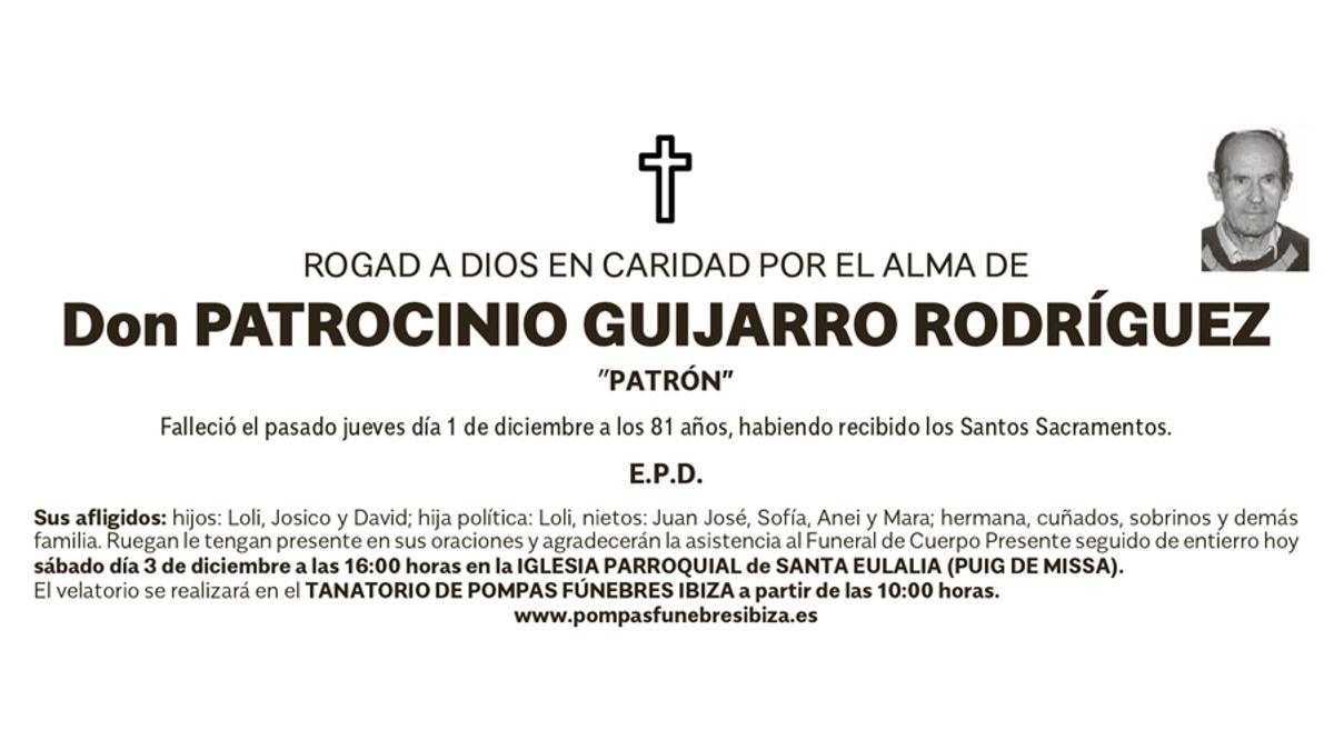 Esquela Patrocinio Guijarro Rodríguez