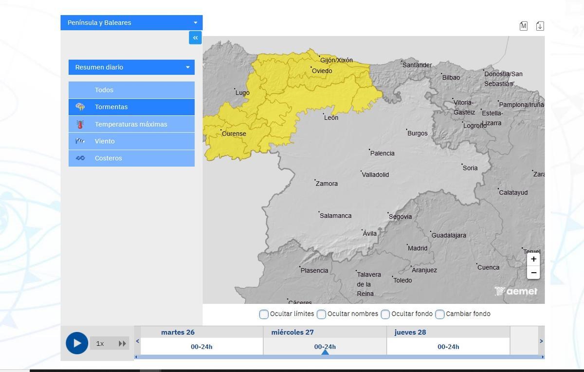 Aviso por tormentas en Sanabria.