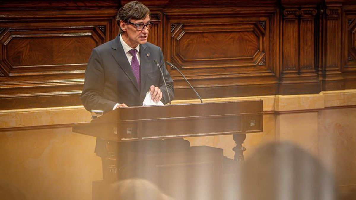 El president de la Generalitat, Salvador Illa, este martes en el Parlament.