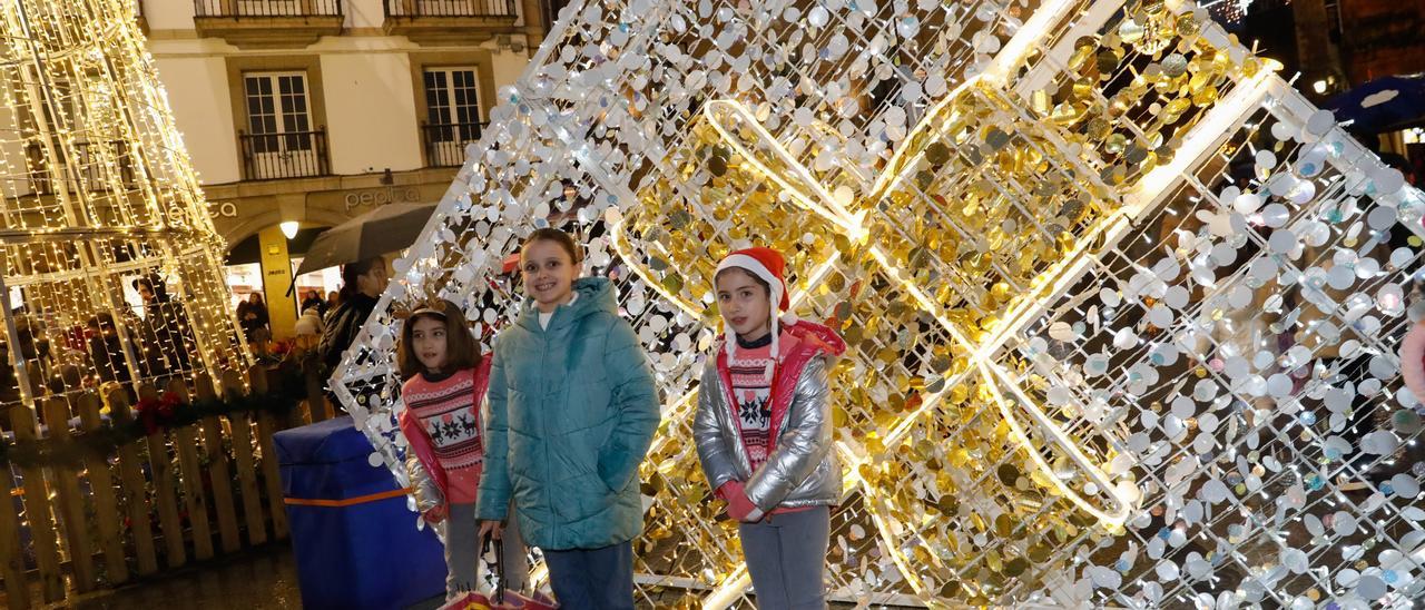 Alumbrado navideño en Avilés.